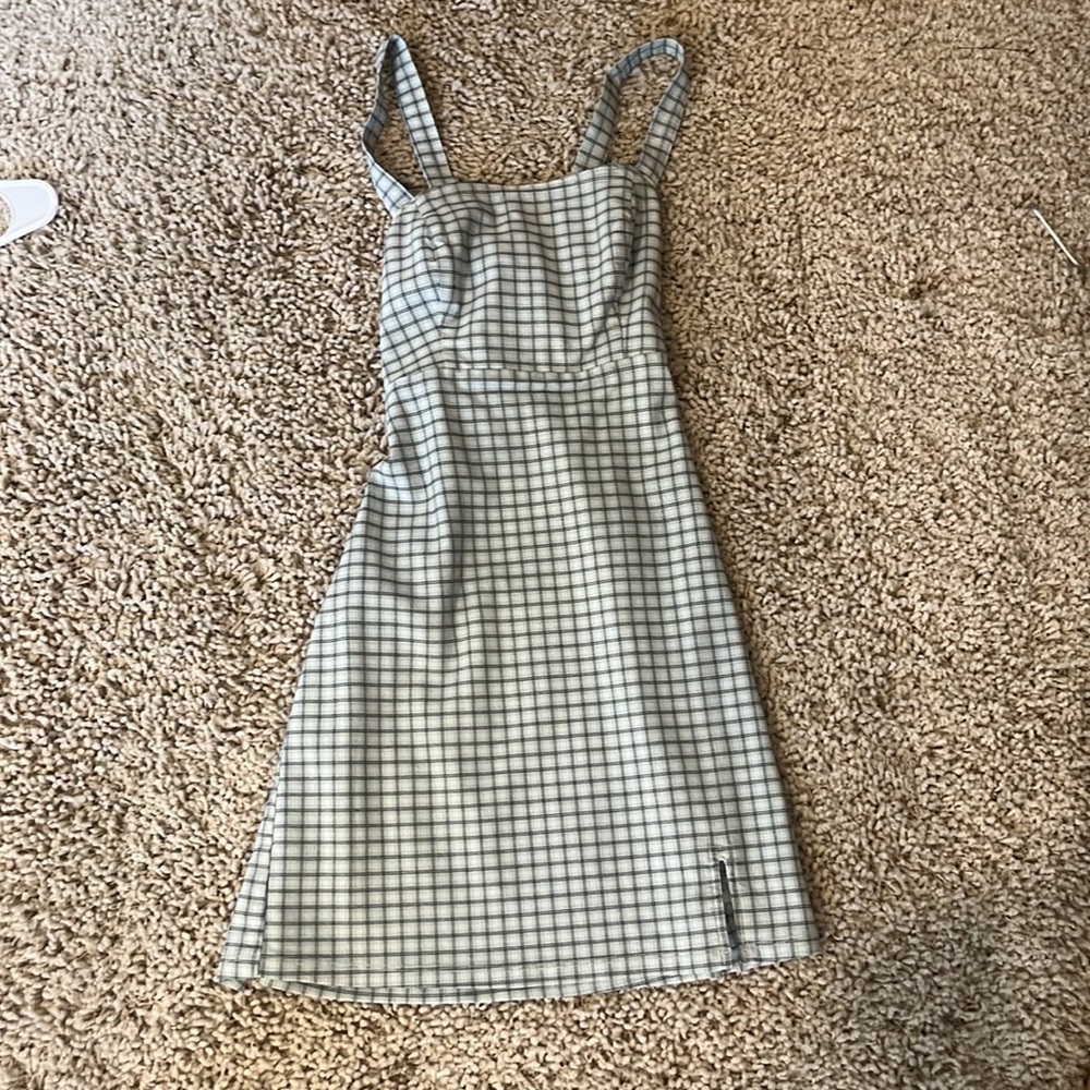 green plaid dress